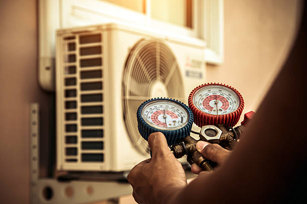 Professional Air Conditioning Service technician working in Springtown, TX